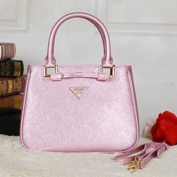 2014 Prada Fluorescence saffiano tote BN2245 pink